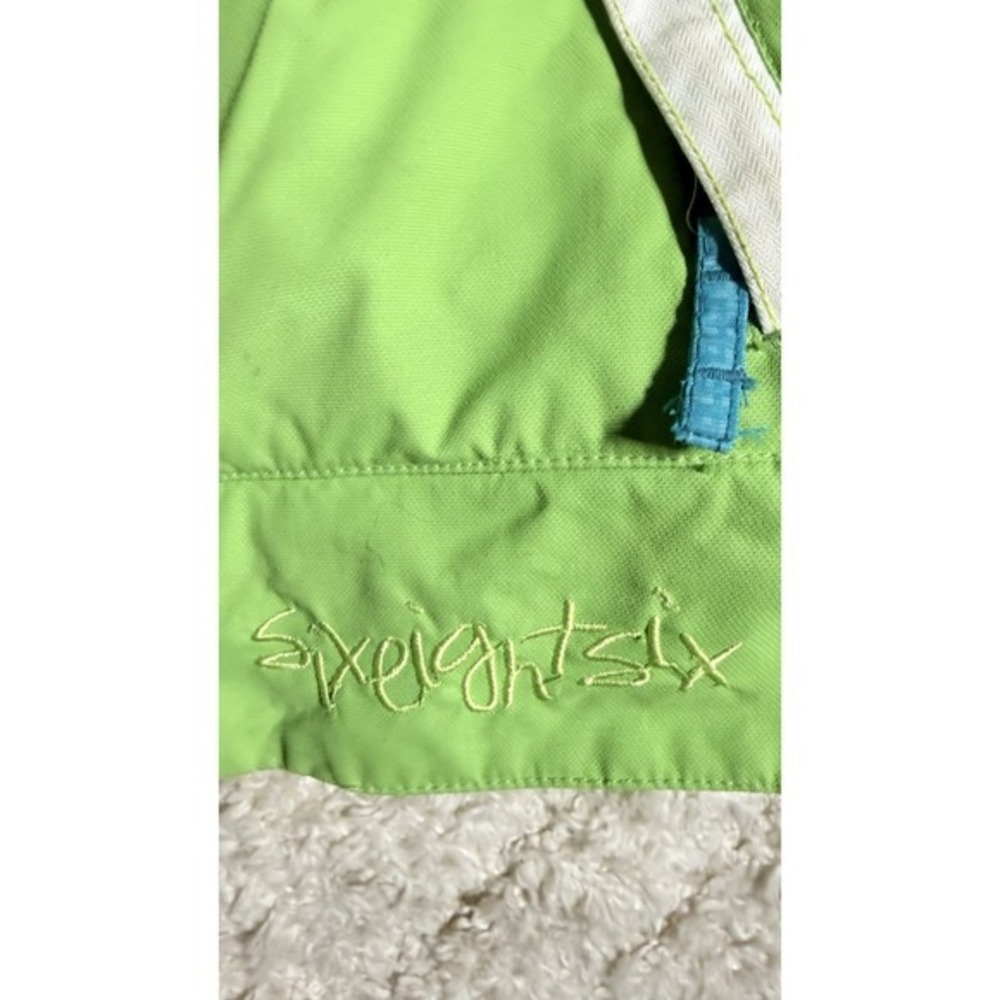 686 Snowsuit Jacket Girls Large‎ Lime Green Waterproof Breathable Attached Hood - Picture 4 of 11